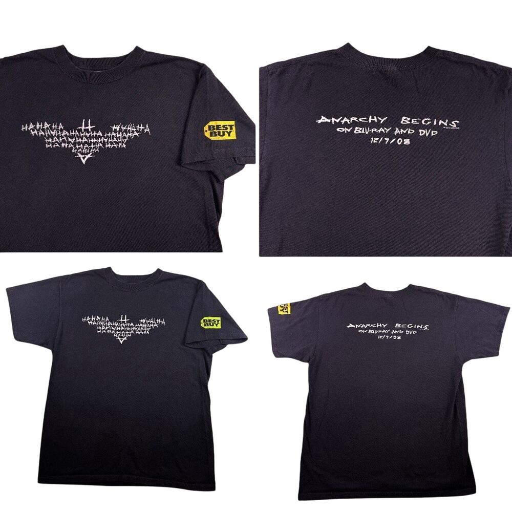 Joker Shirt Y2k Batman The Dark Knight Anarchy Movie T Men’s Large Anvil Tag